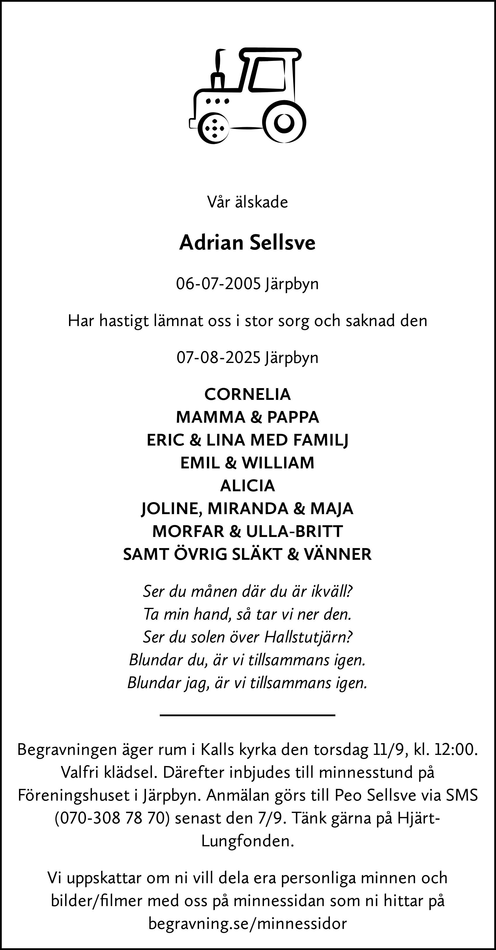 Dödsannons för Adrian