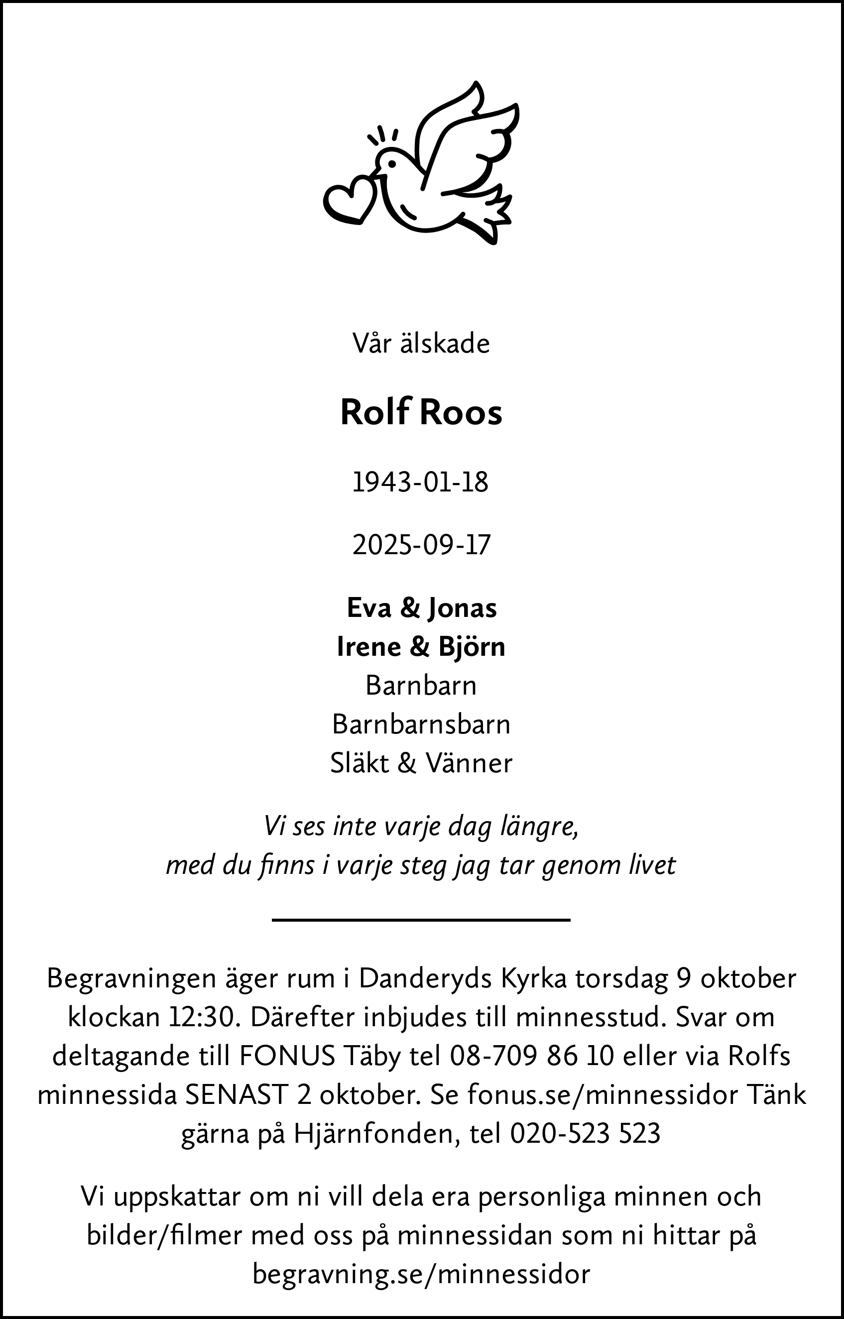 Dödsannons för Roffe