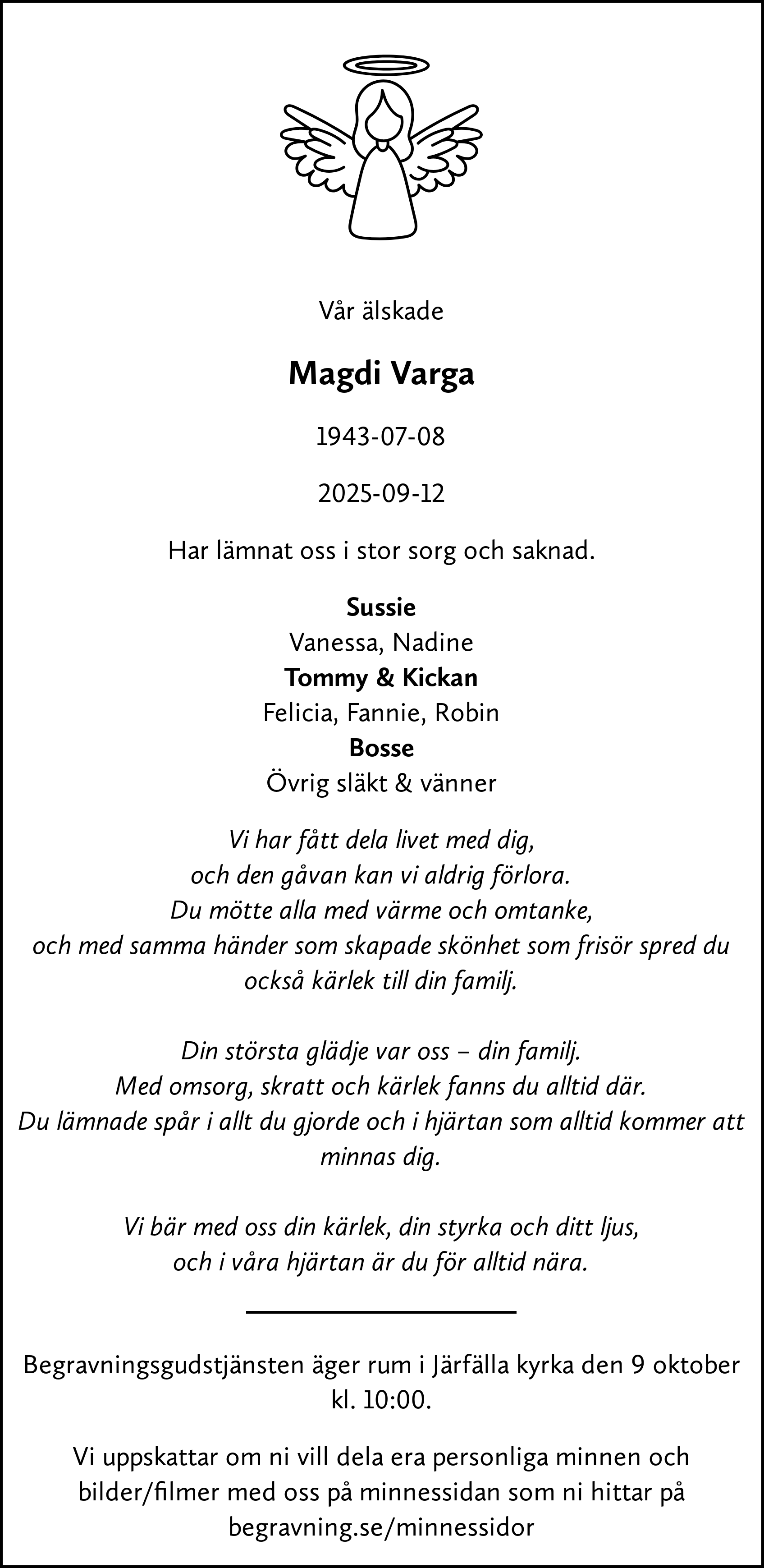 Dödsannons för Magdi