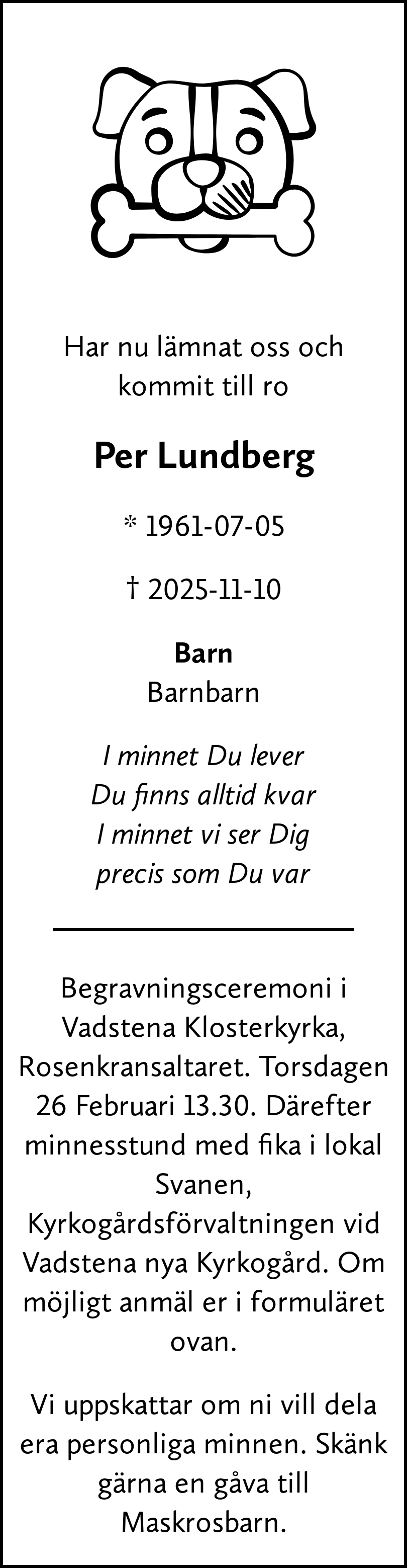 Dödsannons för Per