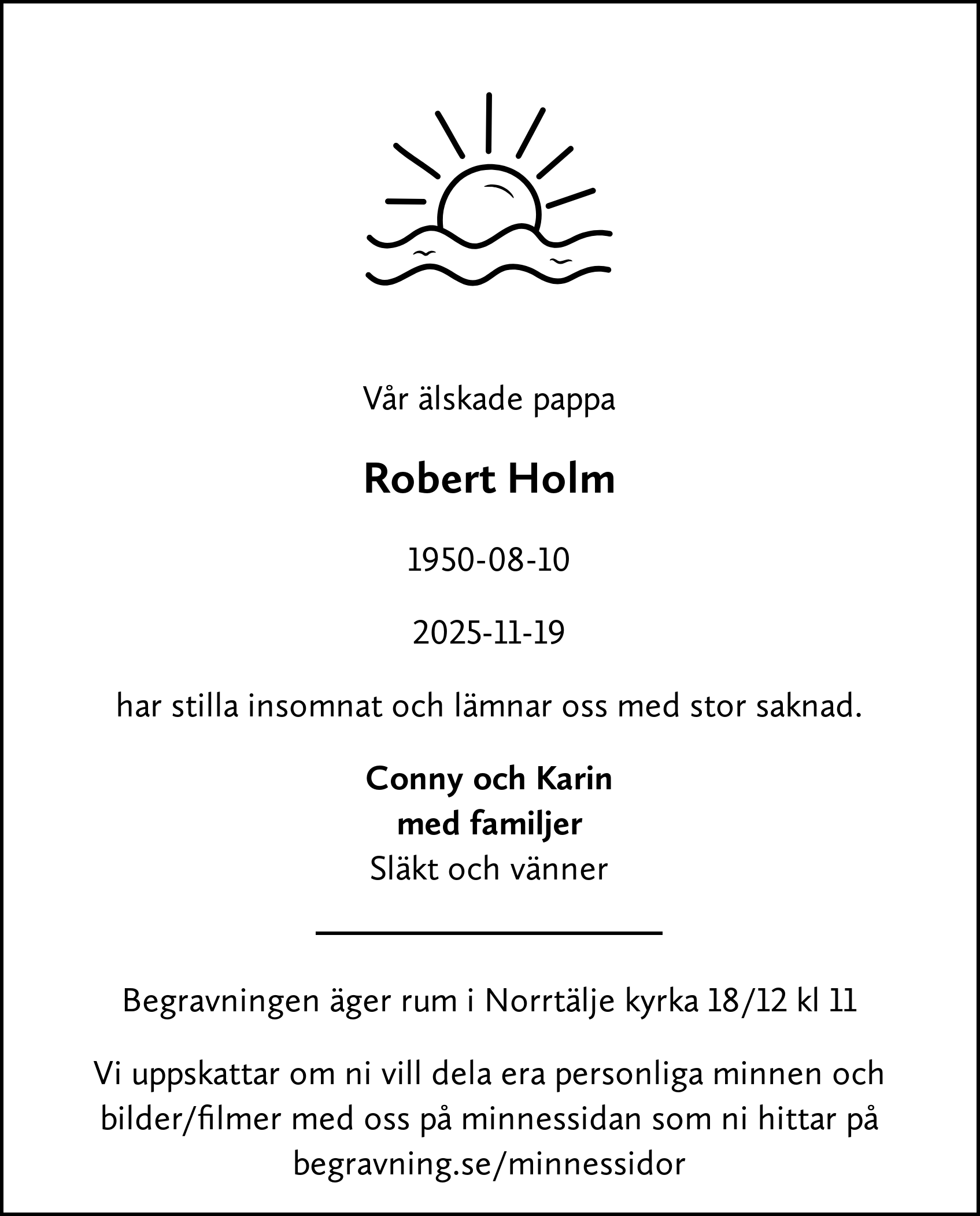 Dödsannons för Robert