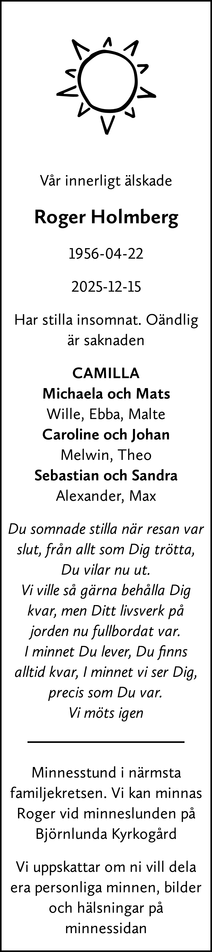 Dödsannons för Roger