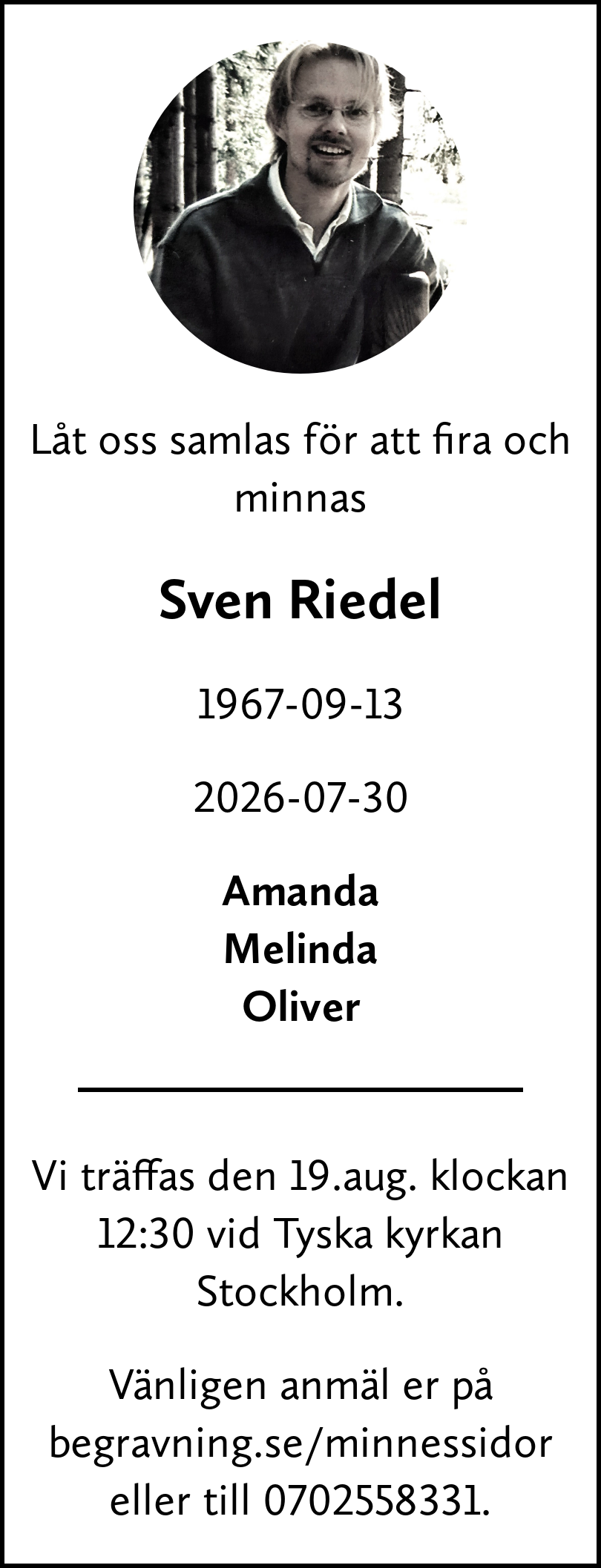 Dödsannons för Sven