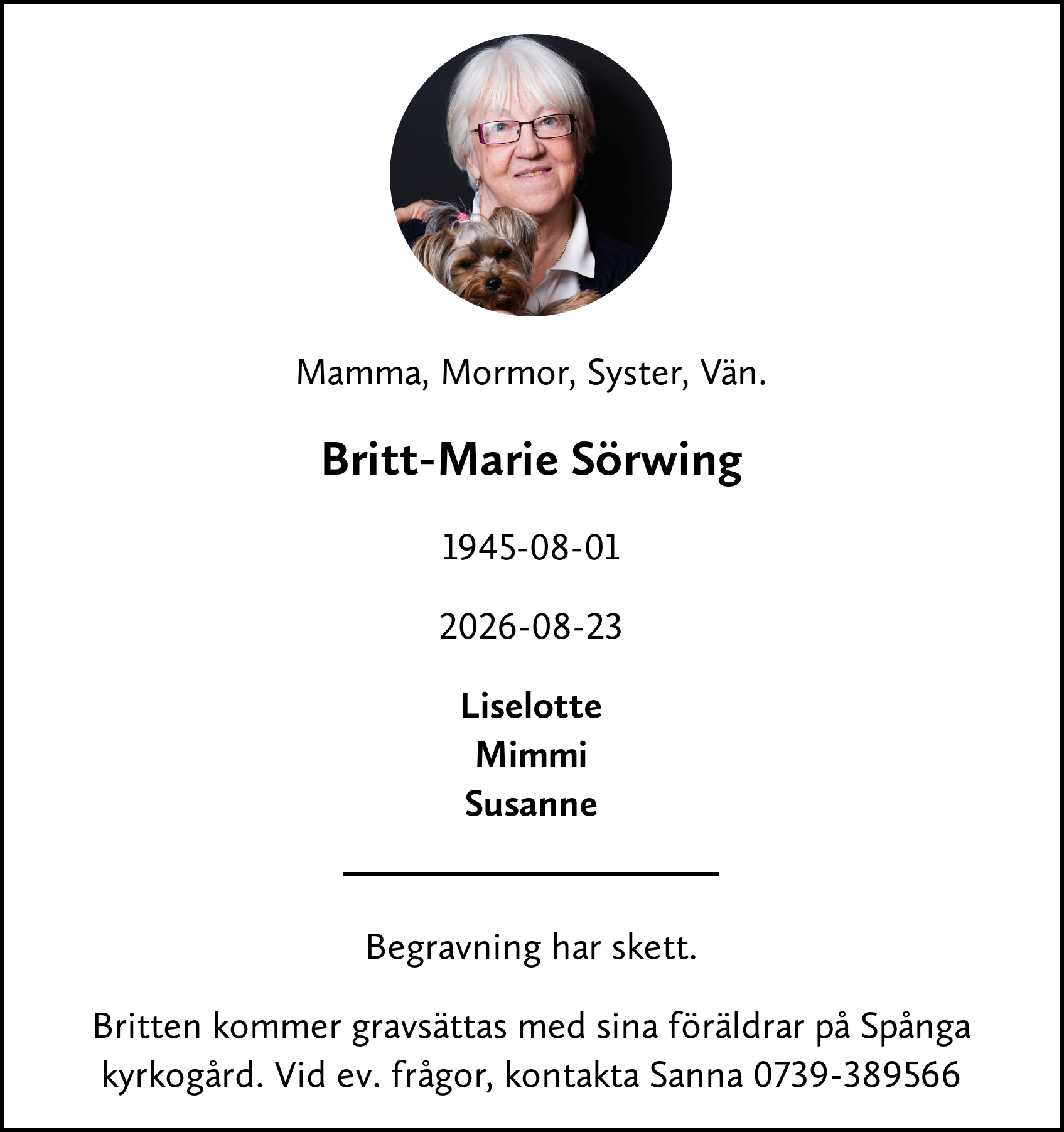 Dödsannons för Britten
