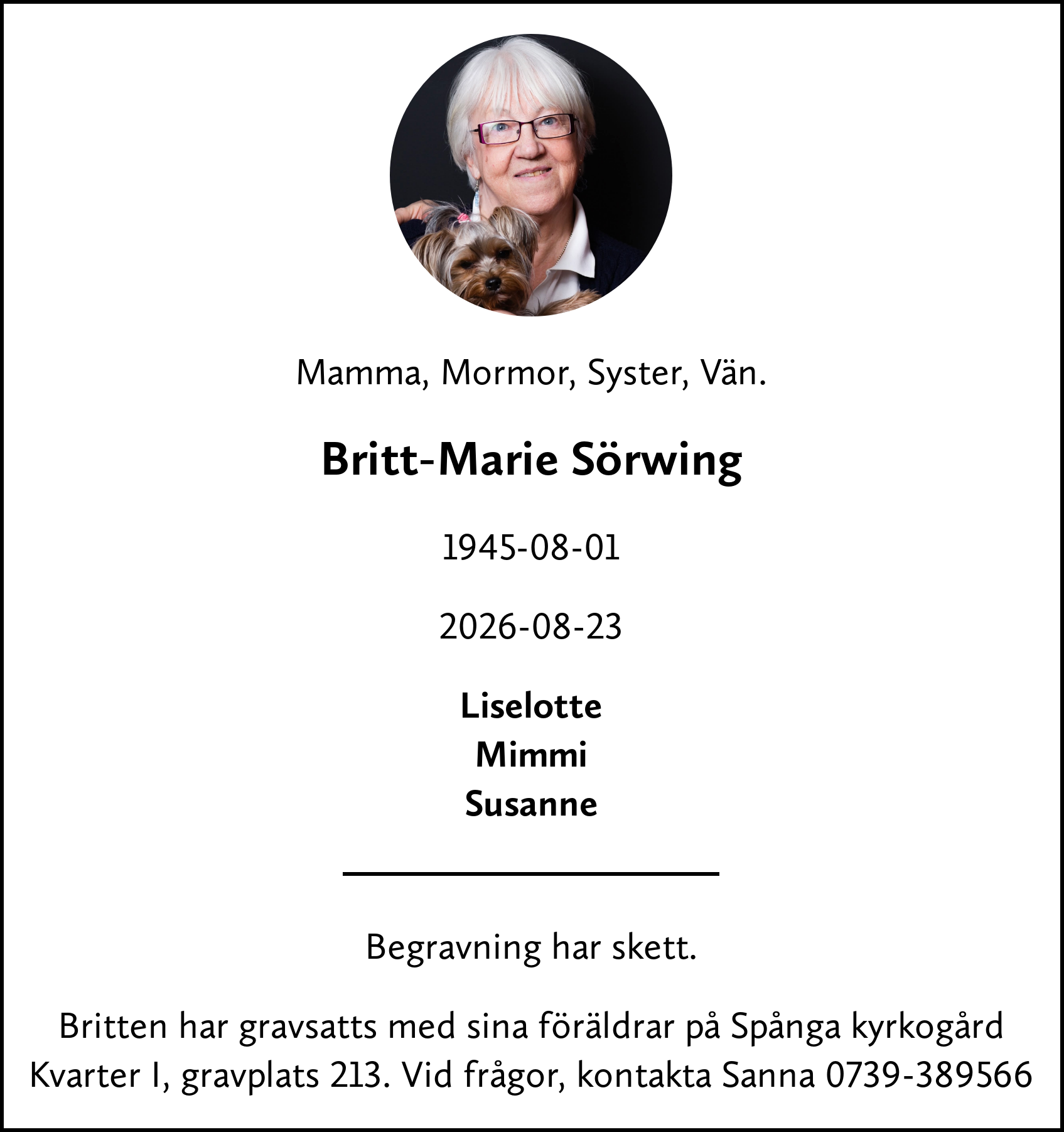 Dödsannons för Britten