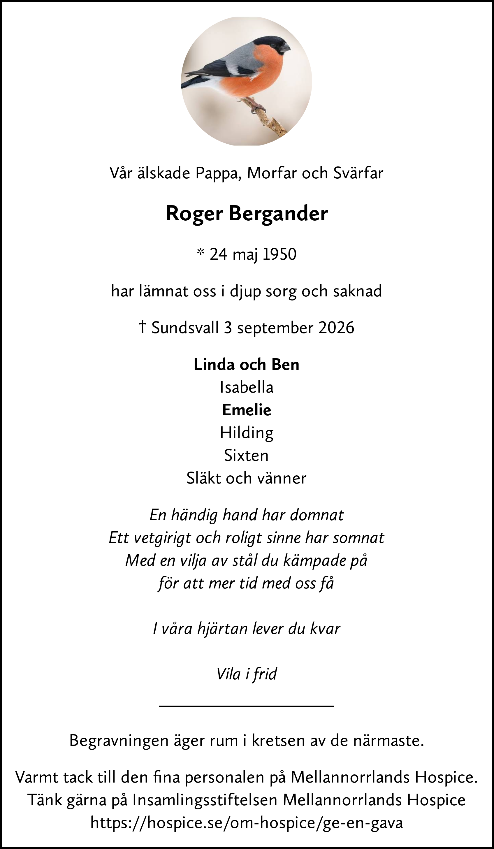 Dödsannons för Roger