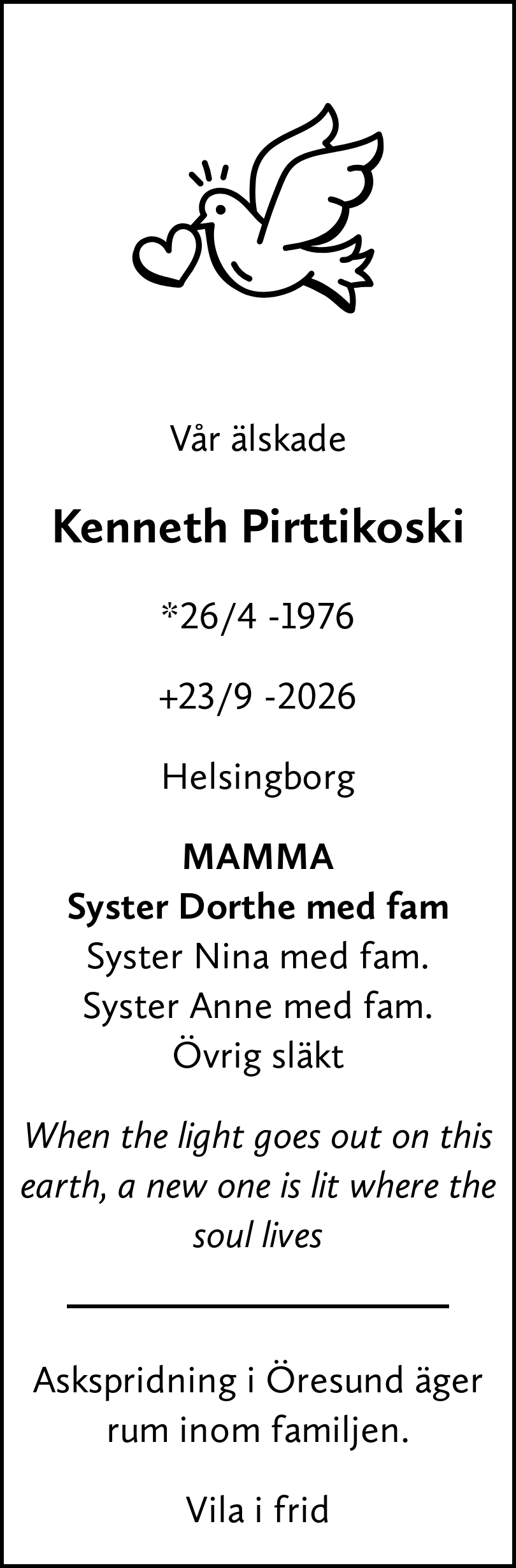 Dödsannons för Kenneth
