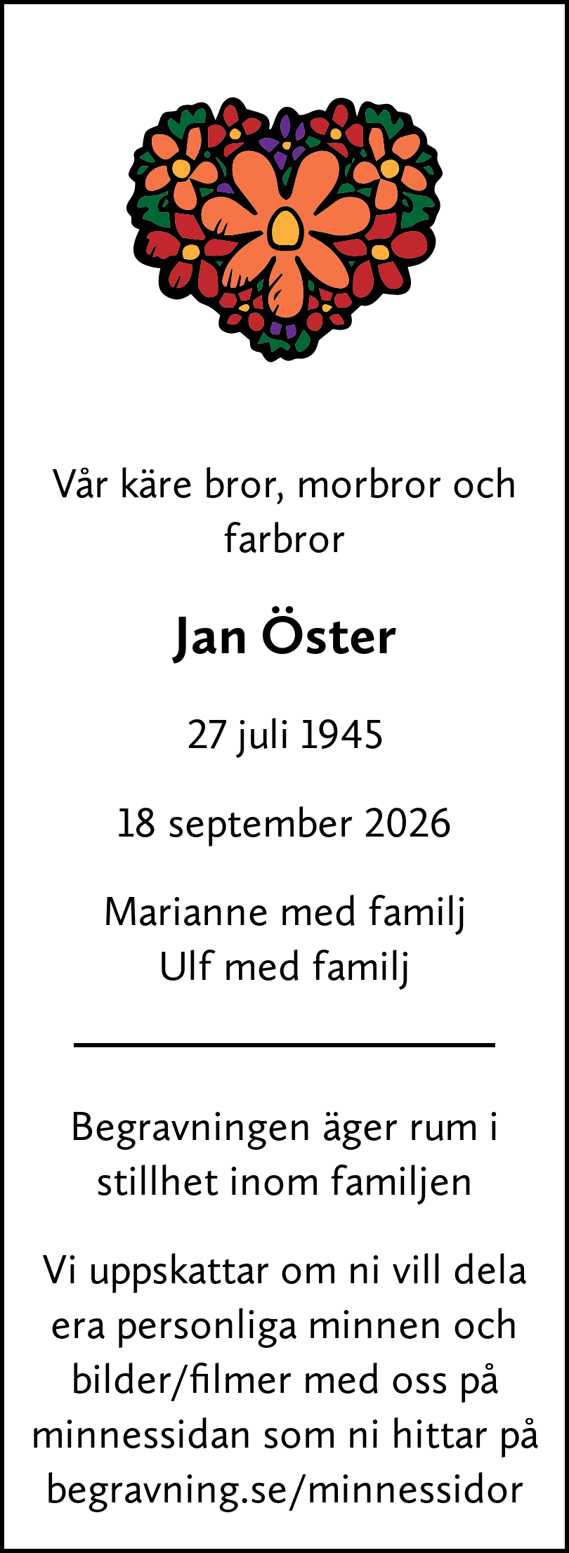 Dödsannons för Jan