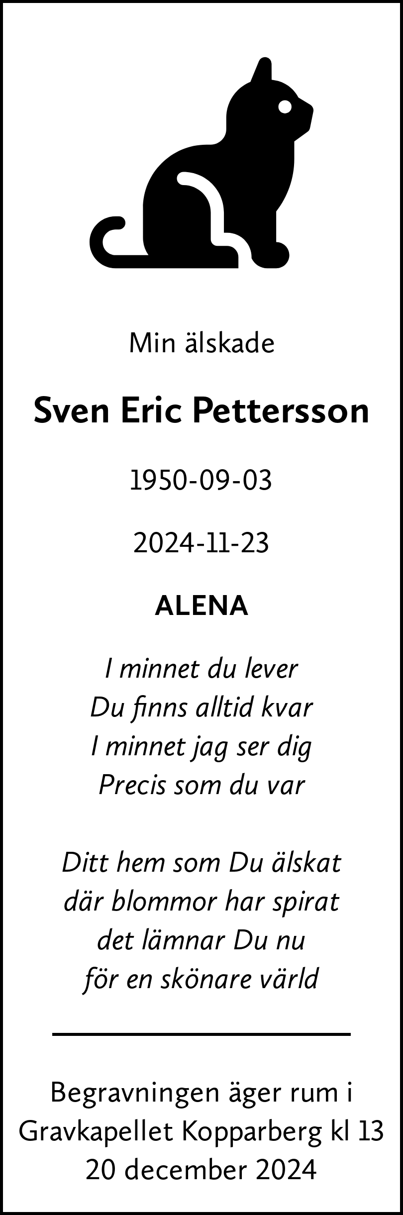 Dödsannons för Sven Eric