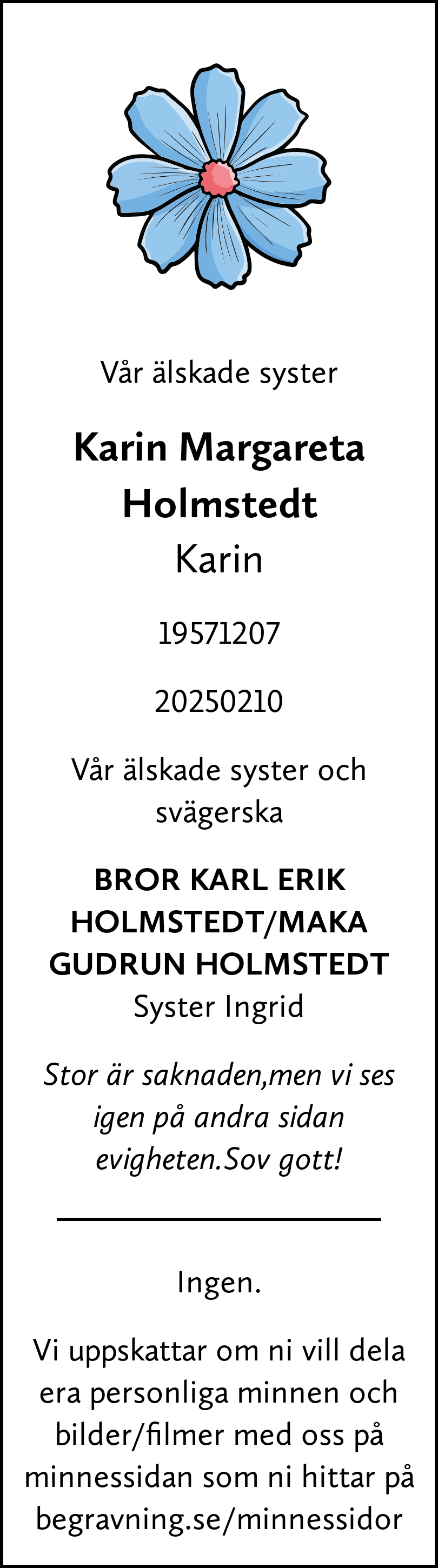 Dödsannons för Kajsa