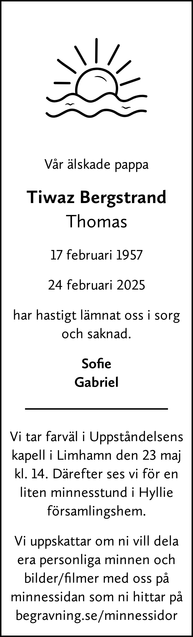 Dödsannons för Tiwaz