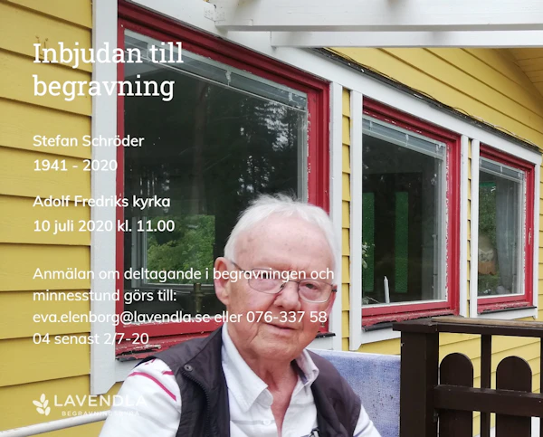 Inbjudningskort till ceremonin för Stefan Schröder
