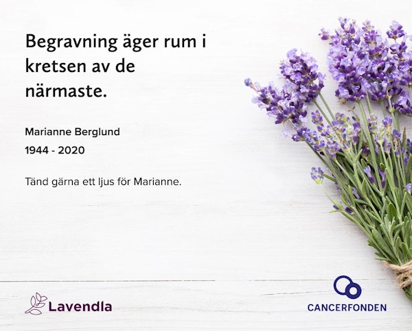Inbjudningskort till ceremonin för Marianne Berglund