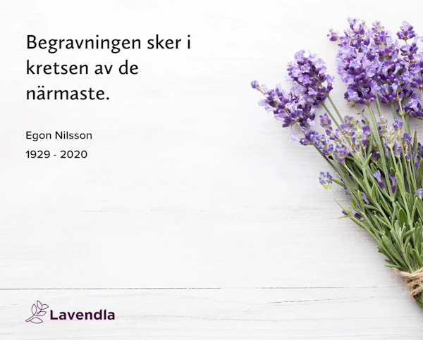 Inbjudningskort till ceremonin för Egon Nilsson