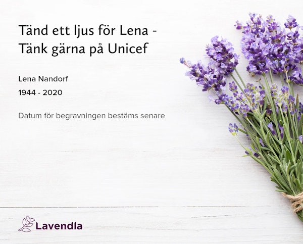 Inbjudningskort till ceremonin för Lena Nandorf