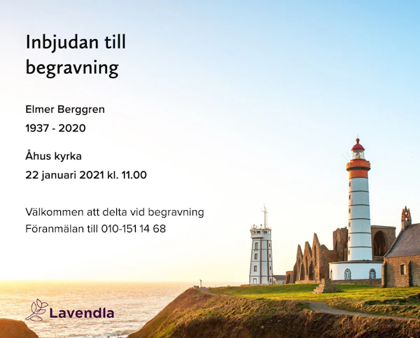 Inbjudningskort till ceremonin för Elmer Berggren