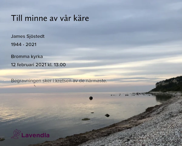 Inbjudningskort till ceremonin för James Sjöstedt
