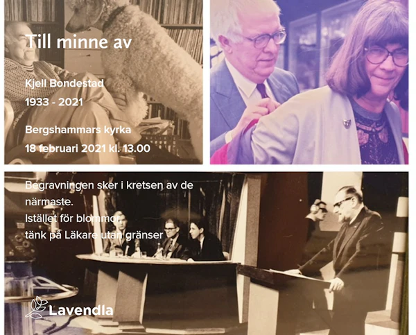 Inbjudningskort till ceremonin för Kjell Bondestad