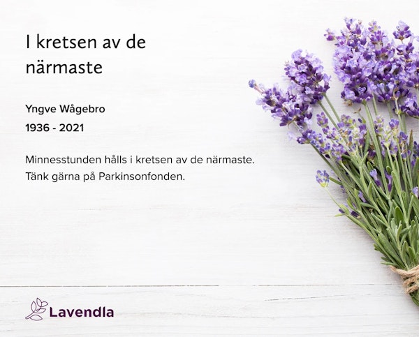 Inbjudningskort till ceremonin för Yngve Wågebro