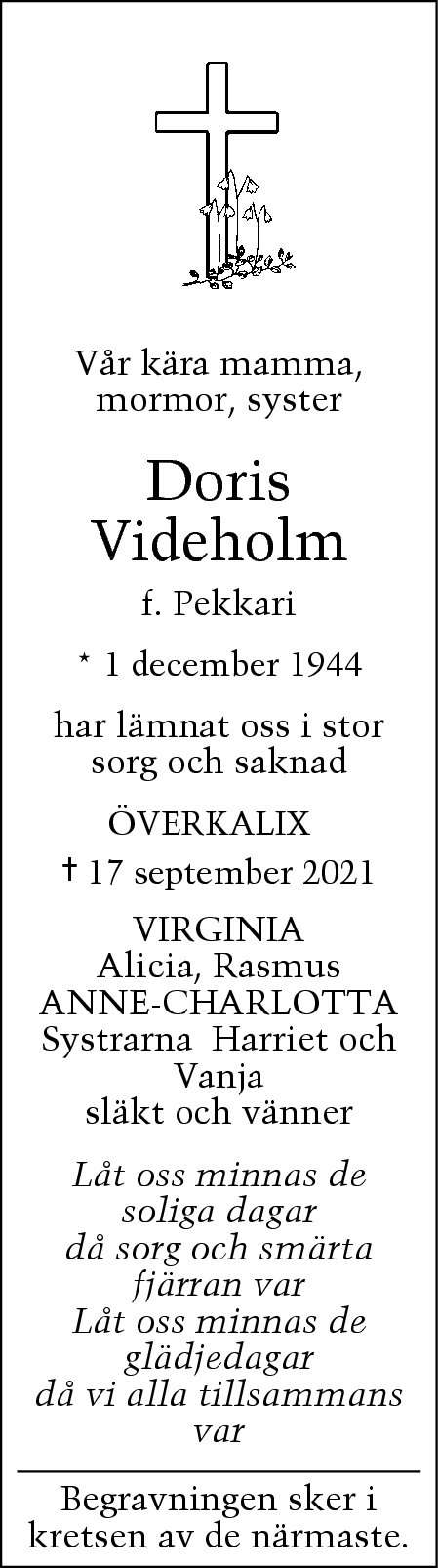 Dödsannons för Doris