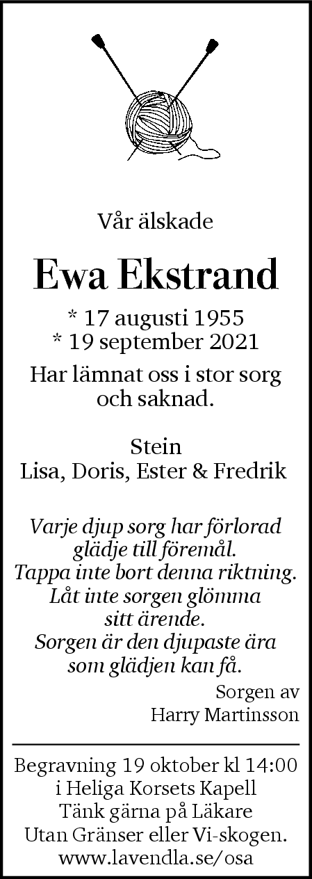 Dödsannons för Ewa