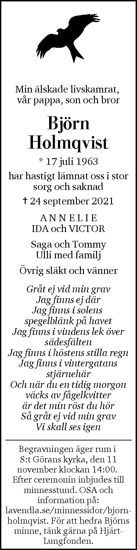 Dödsannons för Björn