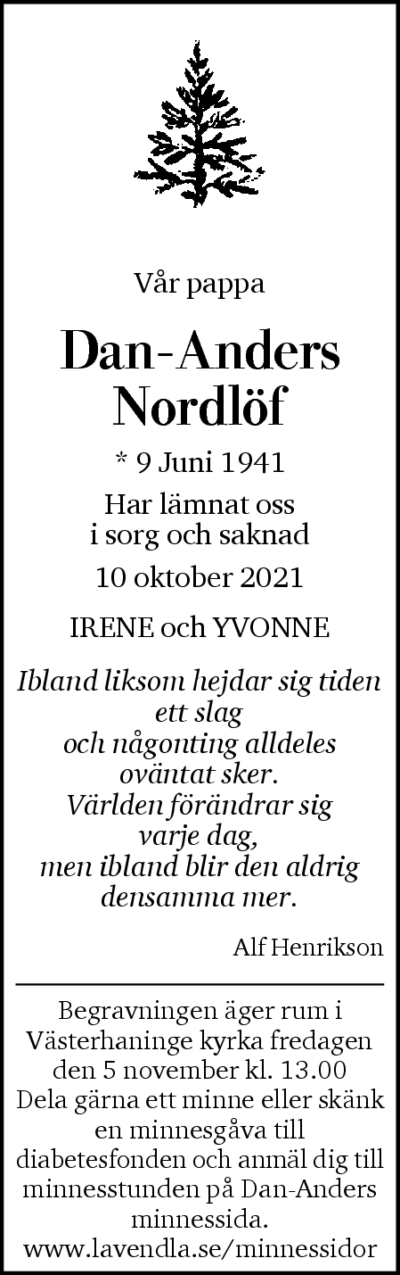 Dödsannons för Dan-Anders