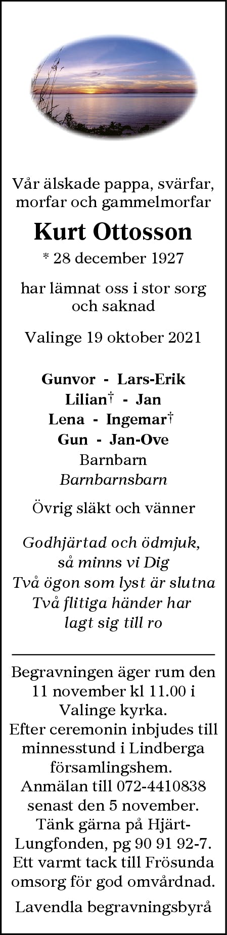 Dödsannons för Kurt