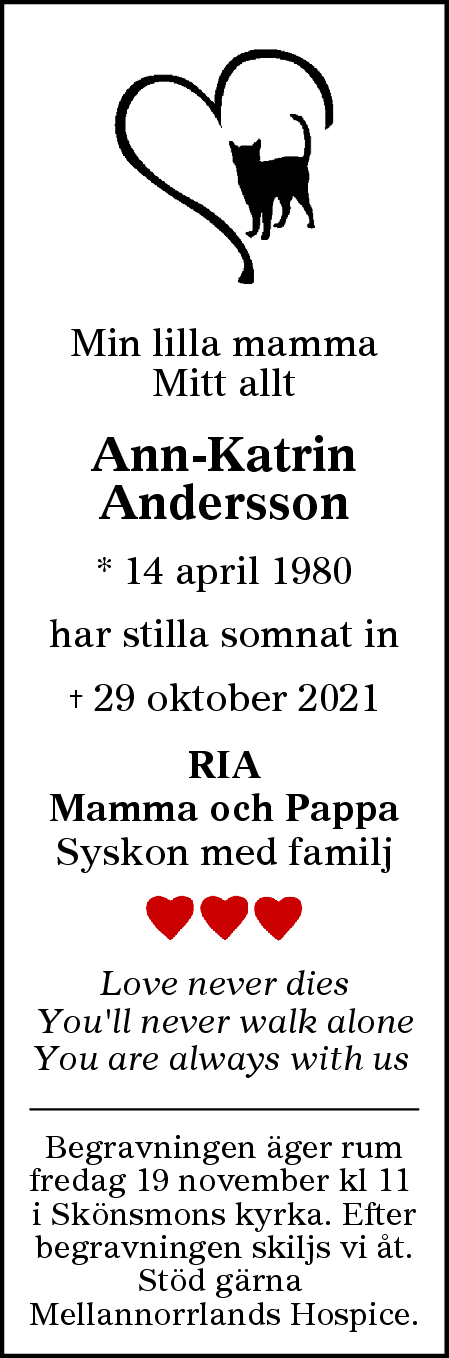 Dödsannons för Ann-Katrin