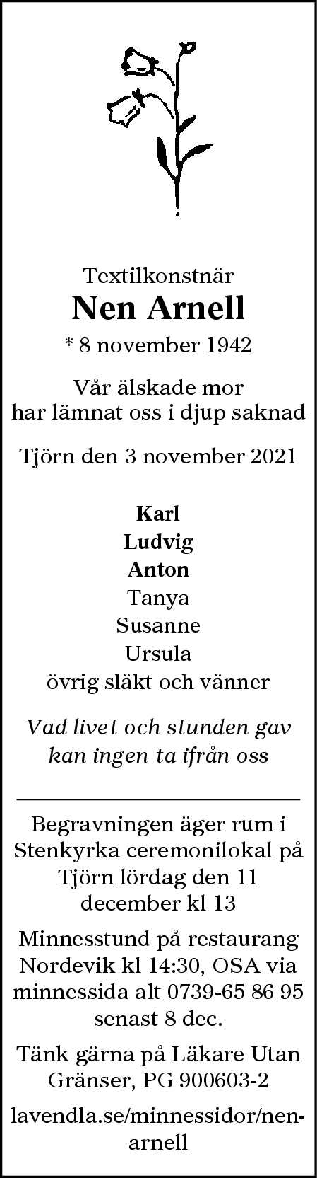 Dödsannons för Nen