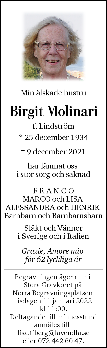 Dödsannons för Birgit