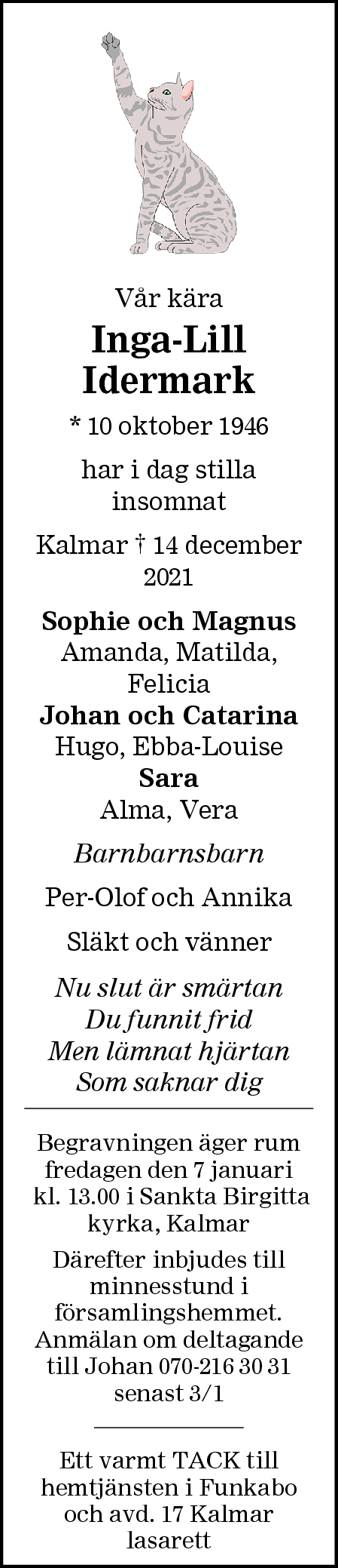 Dödsannons för Inga-Lill