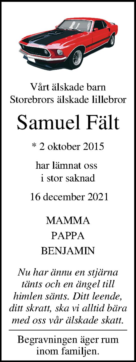 Dödsannons för Sam