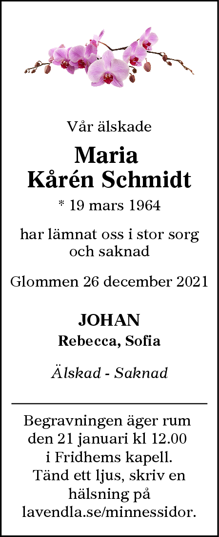 Dödsannons för Maria