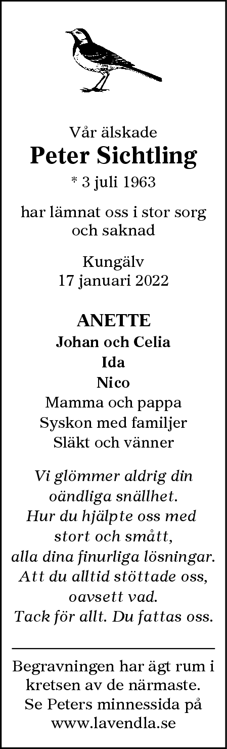 Dödsannons för Peter