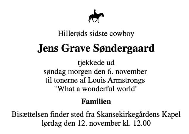 Dödsannons för Jens