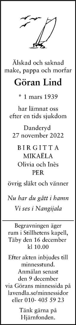 Dödsannons för Göran