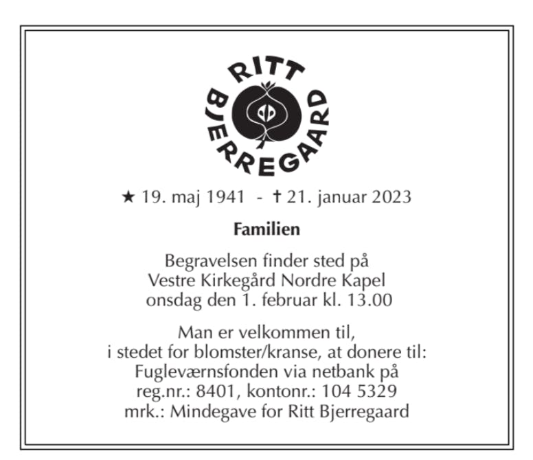 Dödsannons för Ritt