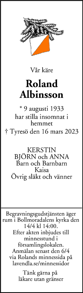 Dödsannons för Roland