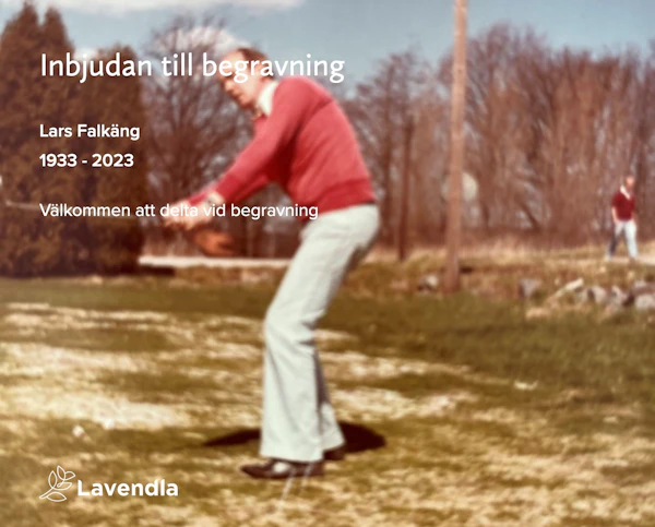 Inbjudningskort till ceremonin för Lars Falkäng