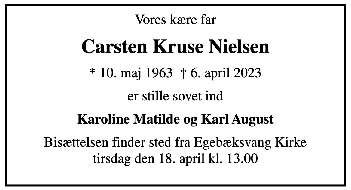 Dödsannons för Carsten