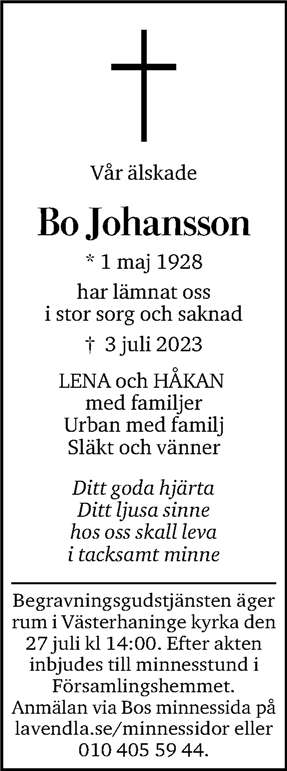 Dödsannons för Bosse