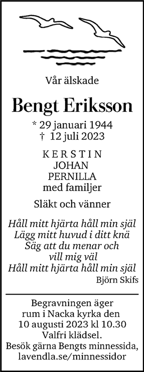 Dödsannons för Bengt
