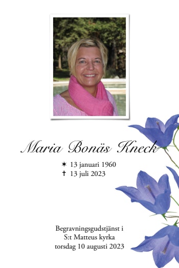 Dödsannons för Maria Bonäs