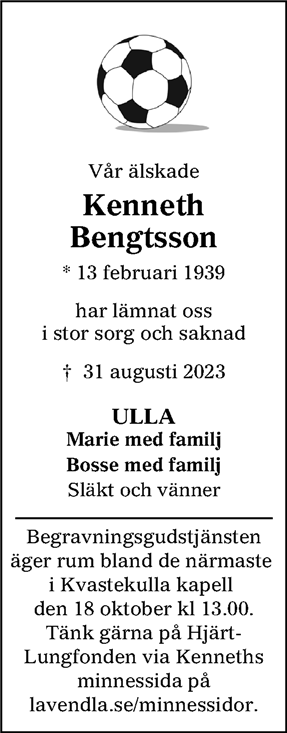 Dödsannons för Kenneth