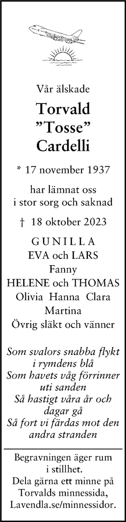 Dödsannons för Tosse