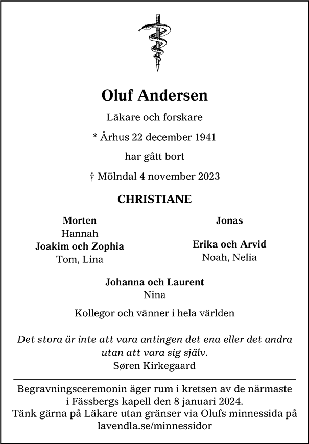 Dödsannons för Oluf