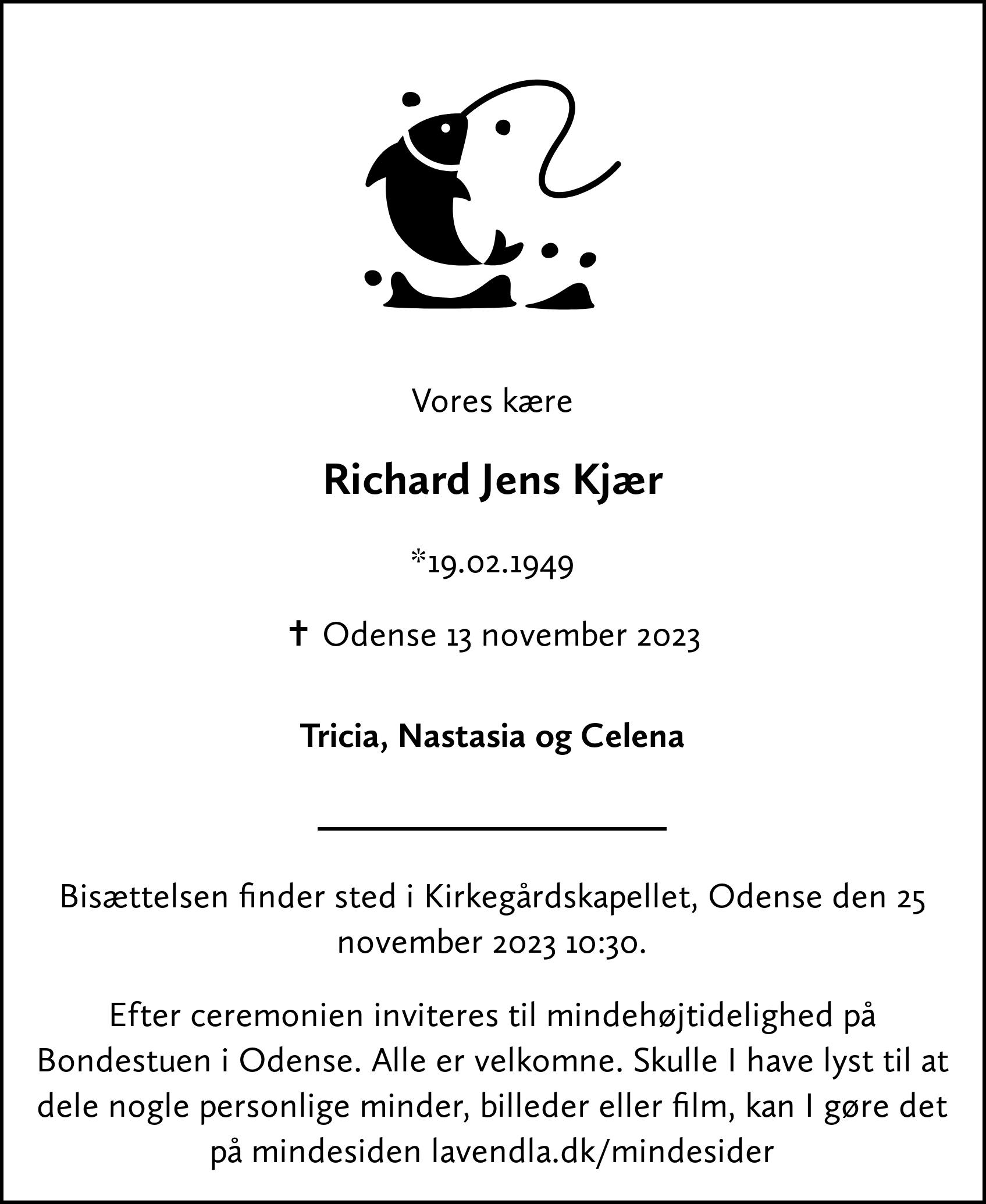 Dødsannonce for Richard Jens