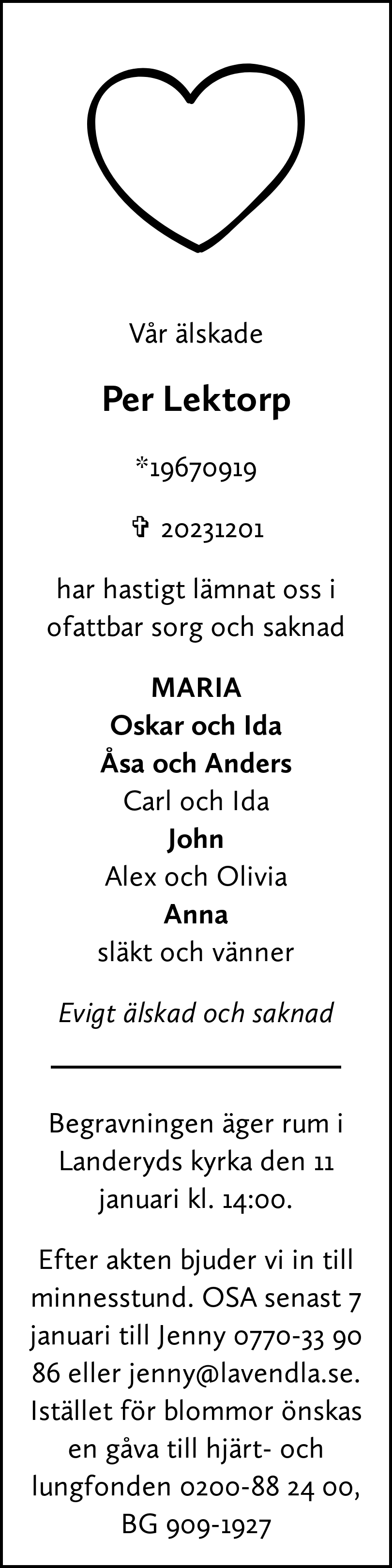 Dödsannons för Per