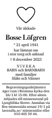Dödsannons för Bosse